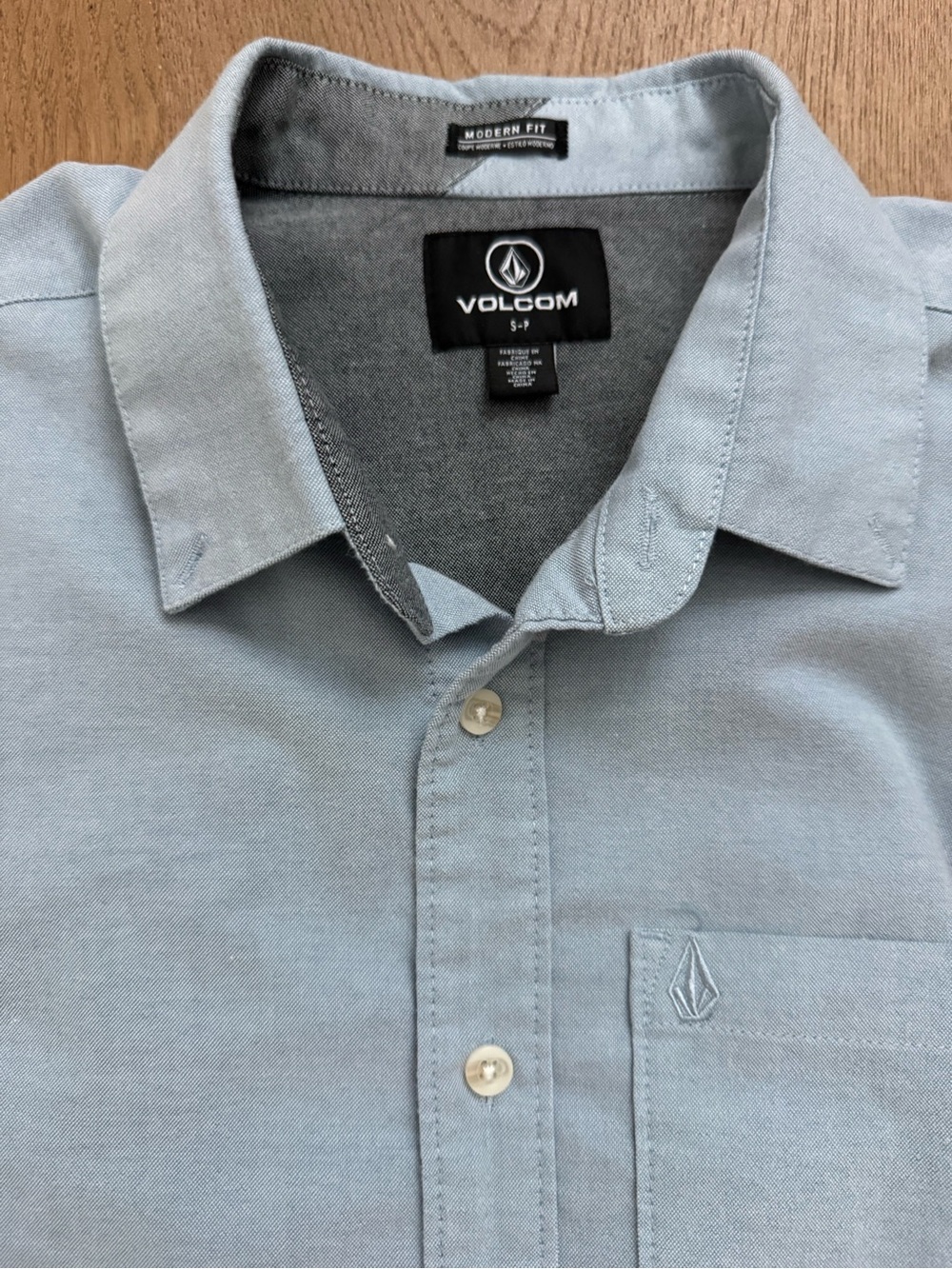 Volcom Light Blue Casual Button-Down Shirt